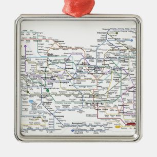 Seoul Subway Map Metal Tree Decoration