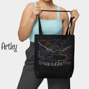 Seoul Subway Metro Map Korea Traveler Tote Bag