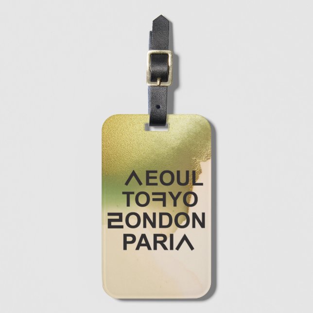 SEOUL TOKYO LONDON PARIS LUGGAGE TAG (Front Vertical)
