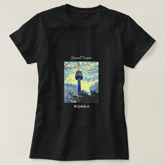 Seoul Tower Korea travel photography T-Shirt (Design Front)