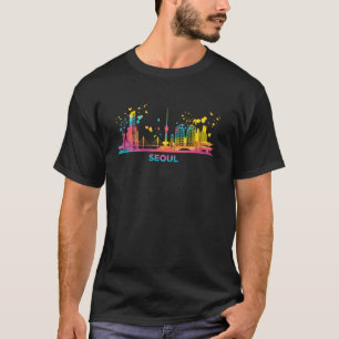 Seoulite Skyline Colourful Cityscape Seoul T-Shirt