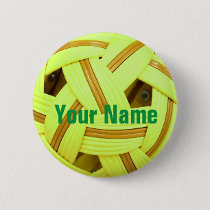 Sepak Takraw ball Yellow Sports 6 Cm Round Badge
