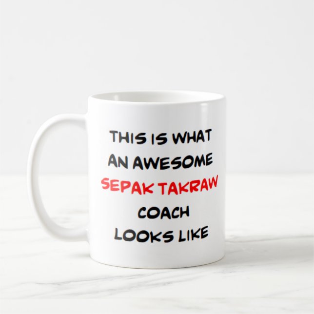 sepak takraw coach, awesome coffee mug (Left)