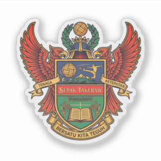 Sepak Takraw - heraldry style logo