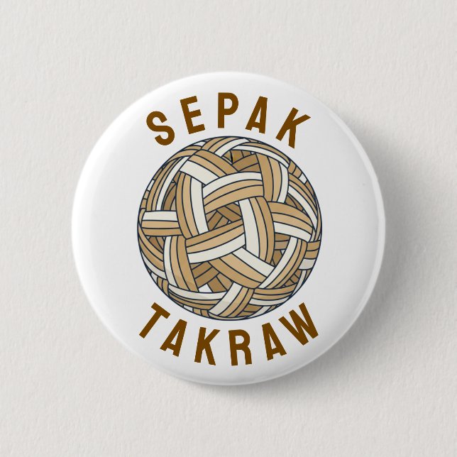 Sepak Takraw Woven Ball 6 Cm Round Badge (Front)