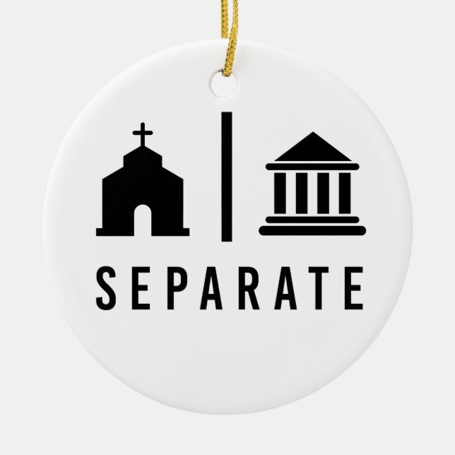 Separate Church and State Ceramic Tree Decoration (Front)