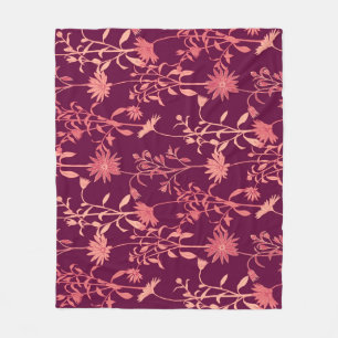 Separate Elements: Floral Vintage Fleece Blanket