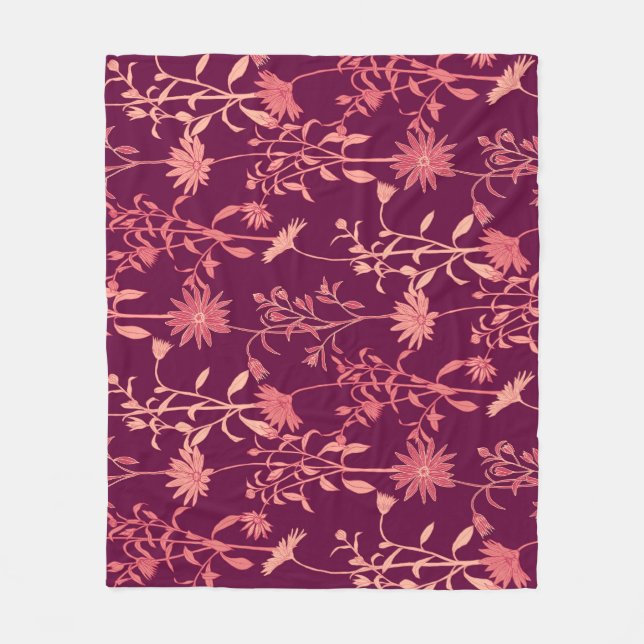 Separate Elements: Floral Vintage Fleece Blanket (Front)