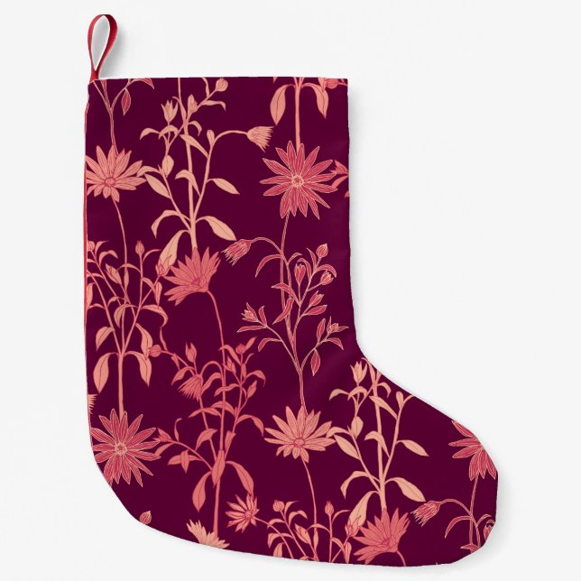 Separate Elements: Floral Vintage Small Christmas Stocking (Front)