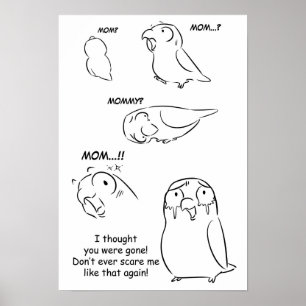 Separation anxiety on pet birds poster