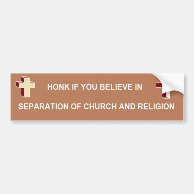 Separation of Church and Religion Bumper Sticker (Front)