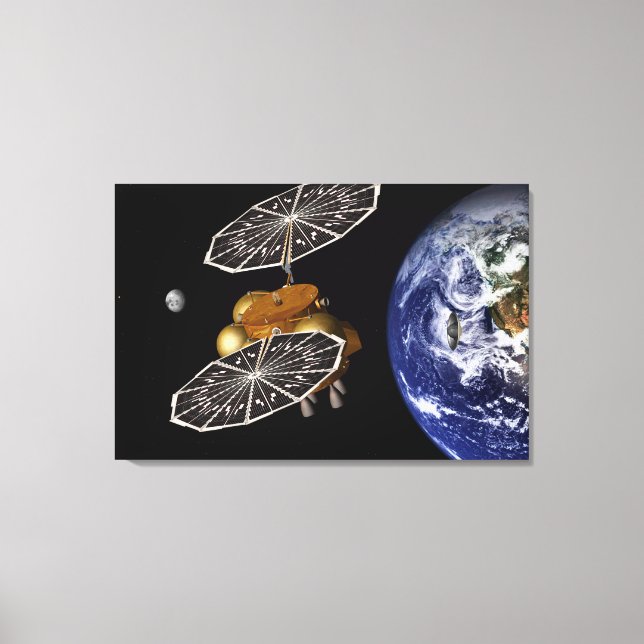 Separation Of Entry Vehicle On A Mars Mission. Canvas Print (Front)