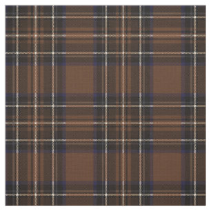 Sepia 6 dark coco brown/blue/white/black plaid fabric