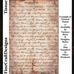 Sepia Aged Paper Elegant Writing DC8b Decoupage