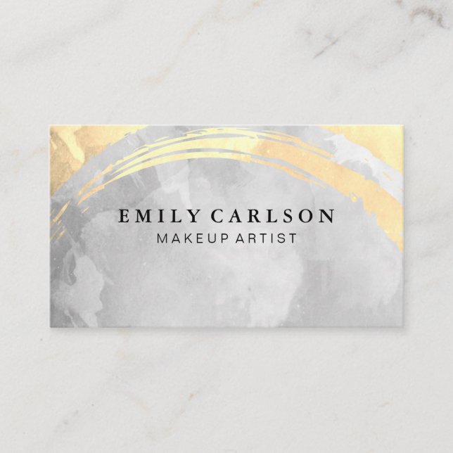 Sepia and Grey Watercolor Business Card (Front)