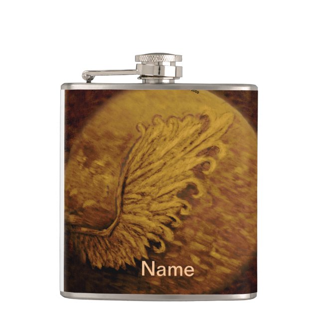 Sepia Angel Wing Flask (Front)