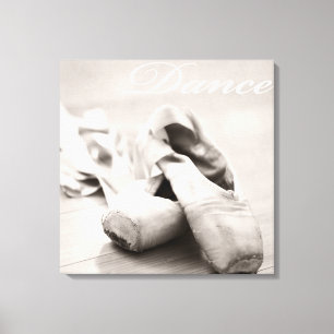 Sepia Ballet Slipper Pointe Shoes Dance Template Canvas Print