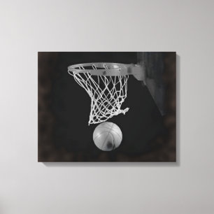 Sepia Basketball Artwork Wrapped Canvas