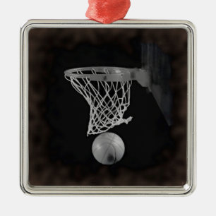 Sepia Basketball Metal Tree Decoration