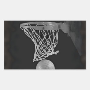 Sepia Basketball Rectangular Sticker