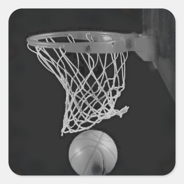 Sepia Basketball Square Sticker (Front)