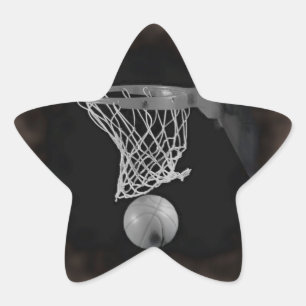 Sepia Basketball Star Sticker