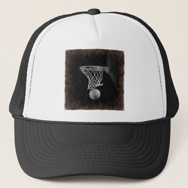Sepia Basketball Trucker Hat (Front)