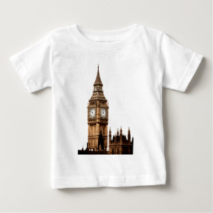 Sepia Big Ben Tower Baby T-Shirt