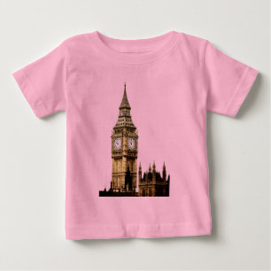 Sepia Big Ben Tower Baby T-Shirt