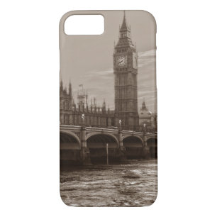 Sepia Big Ben Tower Palace of Westminster iPhone 8/7 Case