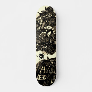 Sepia Black Abstract Skateboard