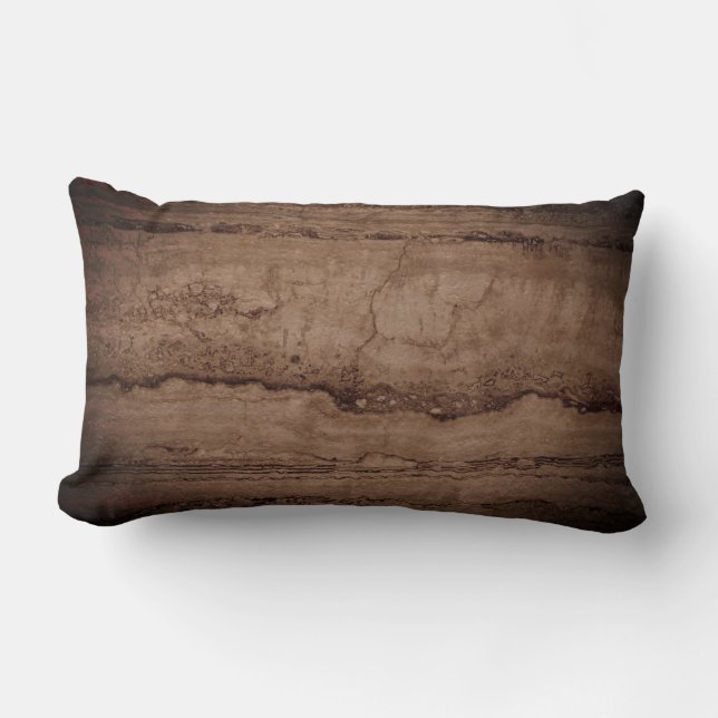 Sepia black brown tan Granite rock stone Lumbar Cushion (Front)