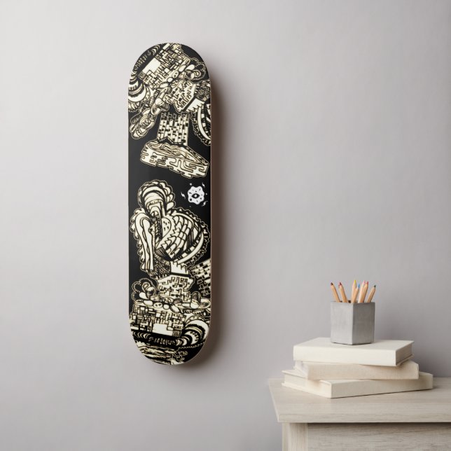 Sepia Black Cool Skateboard (Wall Art)