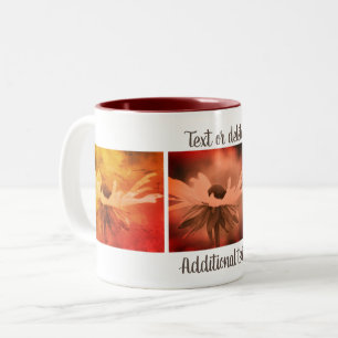 Sepia Black Eyed Susan Flower Personalised Two-Tone Coffee Mug