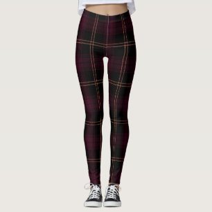 Sepia Black, Toledo, Chestnut Rose, Twill Tartan Leggings
