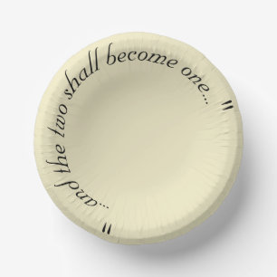 Sepia & Black Wedding Bible Quote Paper Plate