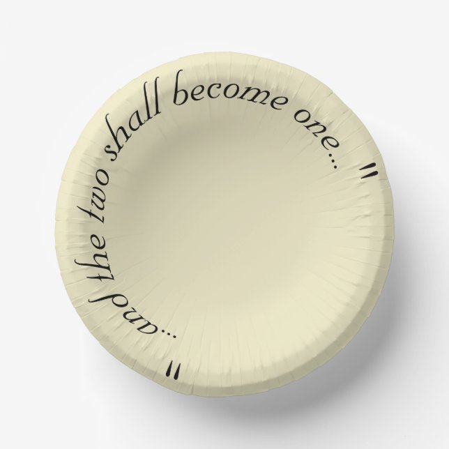 Sepia & Black Wedding Bible Quote Paper Plate (Front)