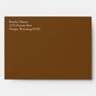 Sepia Brown A7 5x7 Envelopes With Return Address