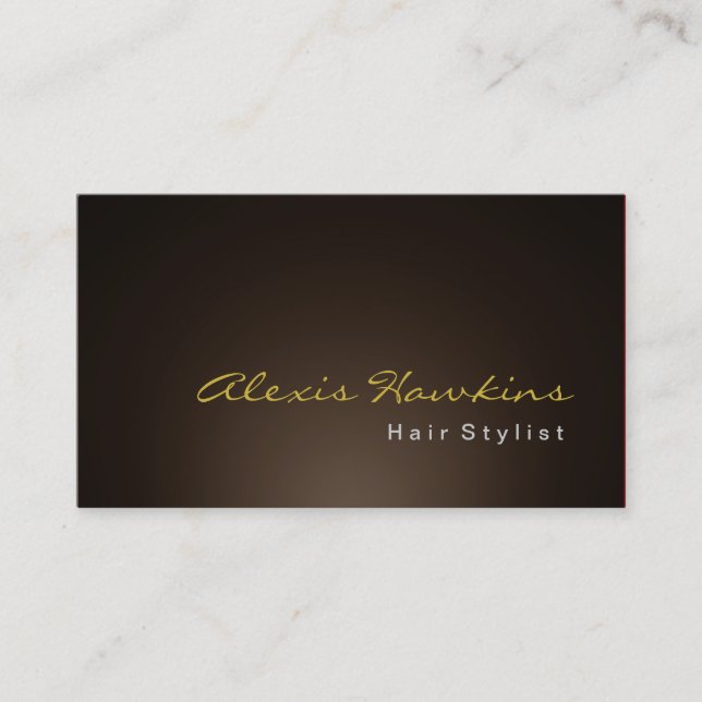 Sepia Brown Gold Hair Stylist Makeup Artist Business Card (Front)