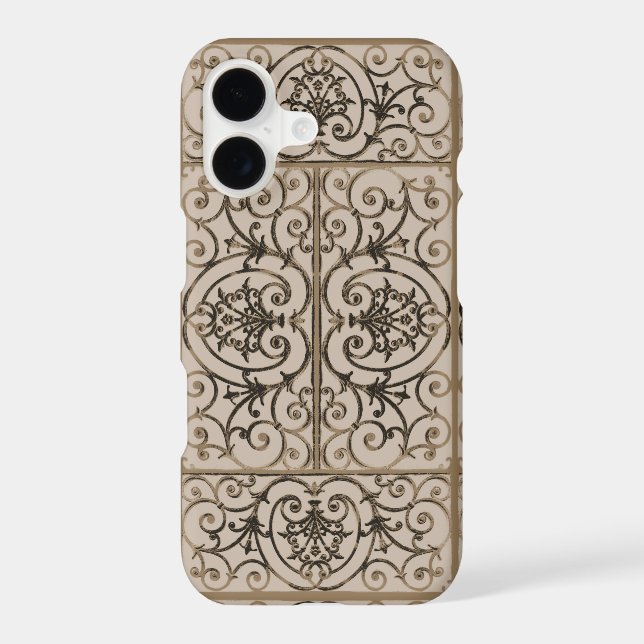 Sepia brown scrollwork pattern (Back)