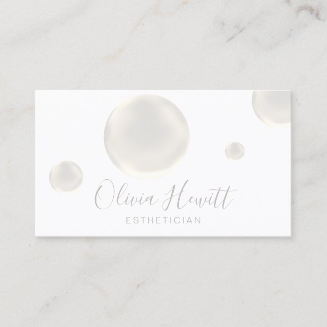 sepia bubbles aesthetician business card (Front)