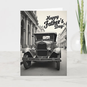 Sepia Car Fathers Day Card