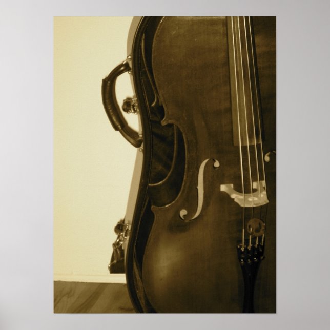 Sepia Cello vertical print (Front)