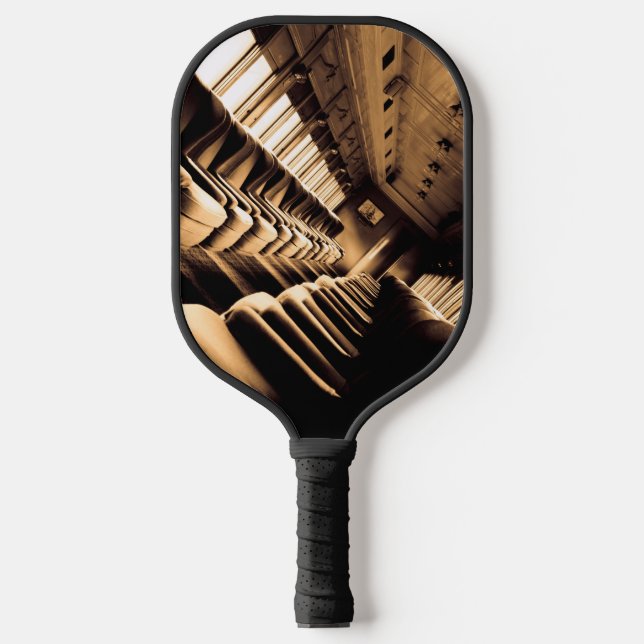 Sepia Chairs Photograph Pickleball Paddle (Front)