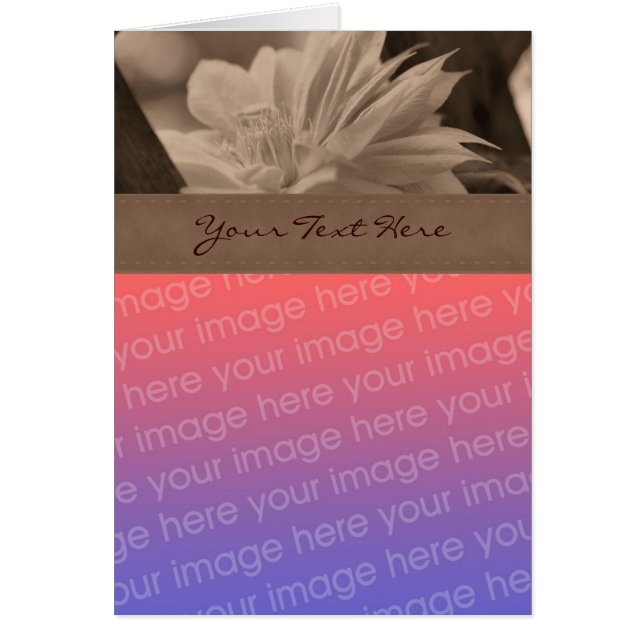 Sepia Clematis Flower Photo Card (Front)