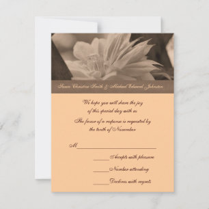 Sepia Clematis Wedding Response RSVP Card