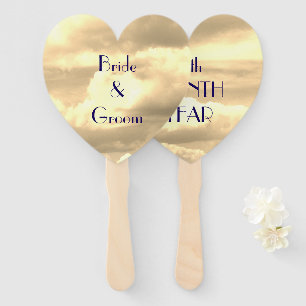 Sepia Cloud Wedding Hand Fan