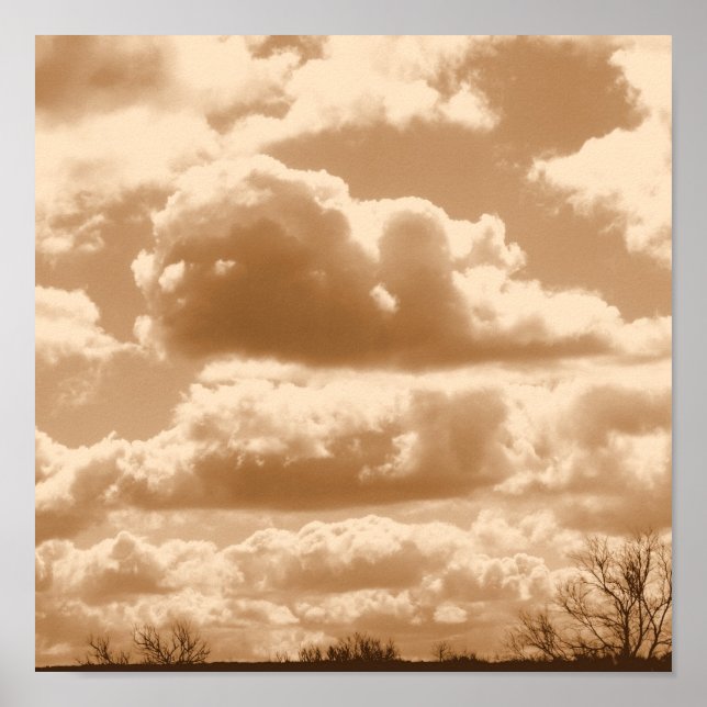 Sepia Clouds Poster (Front)