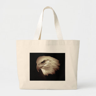 Sepia Colour Bald Eagle Large Tote Bag