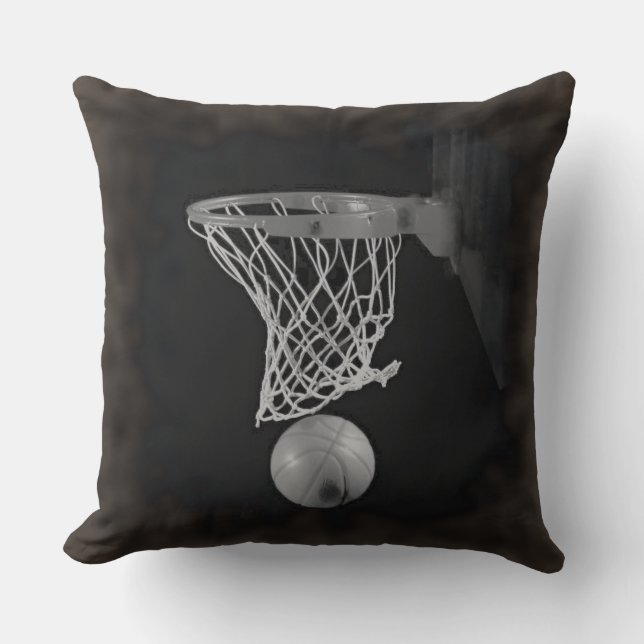 Sepia Colour Basketball Close-Up Throw Pillow (Front)